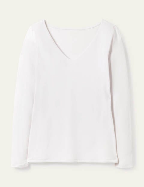 Double Layer V-neck Top - White Double Layer V-neck Top - White