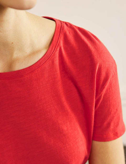 Le T-shirt boyfriend en coton - Rouge cerise