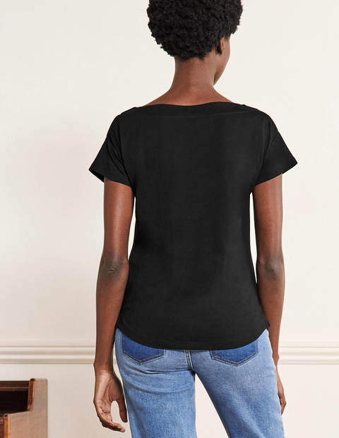 Supersoft Slash Neck T-Shirt - Black Supersoft Slash Neck T-Shirt - Black