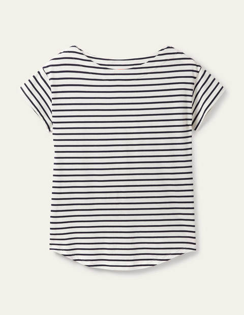 Supersoft Slash Neck T-Shirt - Ivory / Navy Stripe Supersoft Slash Neck T-Shirt - Ivory / Navy Stripe