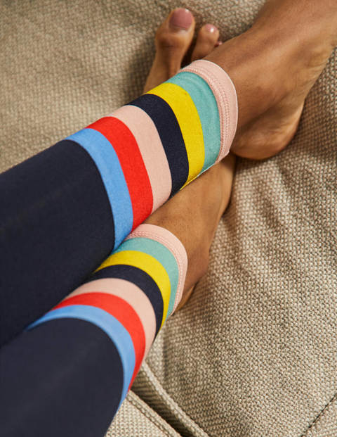 High Rise Jersey Leggings - Navy Rainbow Cuff High Rise Jersey Leggings - Navy Rainbow Cuff