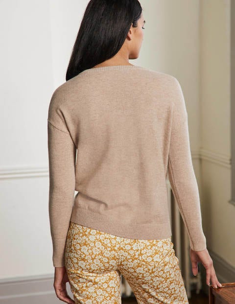 Cashmere V-neck Relaxed Jumper - Chinchilla Melange Cashmere V-neck Relaxed Jumper - Chinchilla Melange
