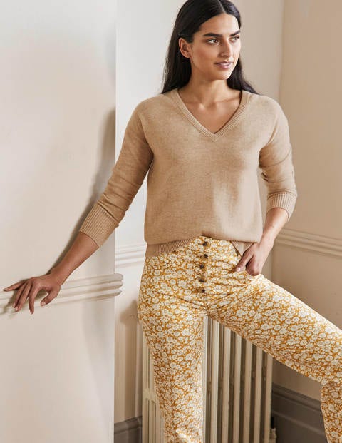 Cashmere V-neck Relaxed Jumper - Chinchilla Melange Cashmere V-neck Relaxed Jumper - Chinchilla Melange