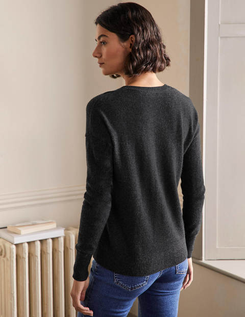 Cashmere Cardigan - Charcoal Melange Cashmere Cardigan - Charcoal Melange