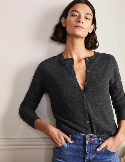 Cashmere Cardigan - Charcoal Melange Cashmere Cardigan - Charcoal Melange