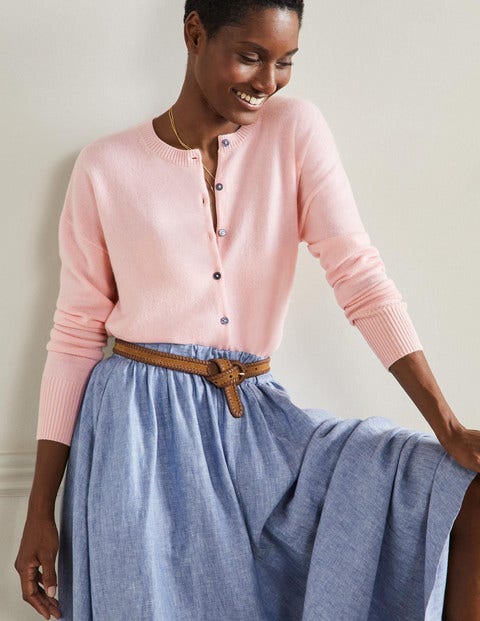 blush cashmere cardigan