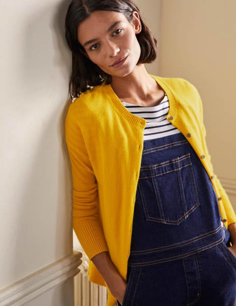 Cashmere Cardigan - Citrine Yellow Cashmere Cardigan - Citrine Yellow