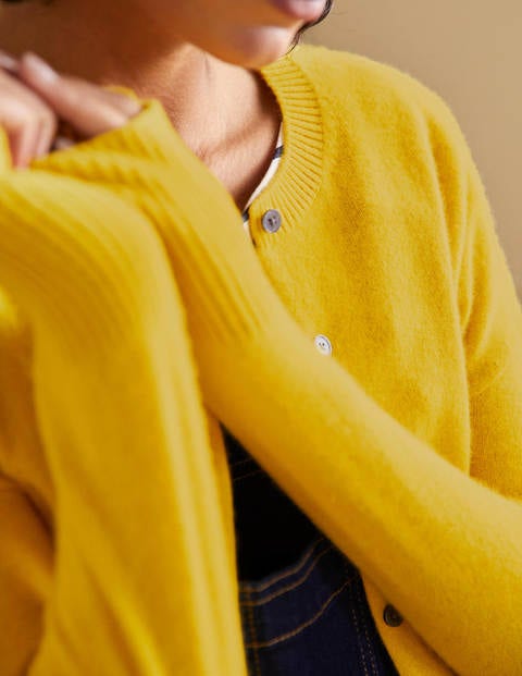 Cashmere Cardigan - Citrine Yellow Cashmere Cardigan - Citrine Yellow