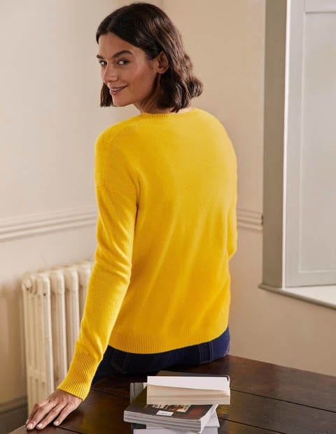 Cashmere Cardigan - Citrine Yellow Cashmere Cardigan - Citrine Yellow