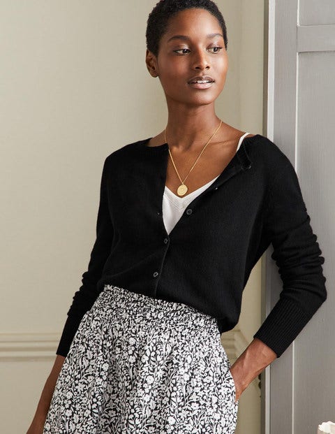Cashmere Cropped Cardigan - Black Cashmere Cropped Cardigan - Black
