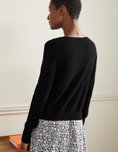 Cashmere Cropped Cardigan - Black Cashmere Cropped Cardigan - Black