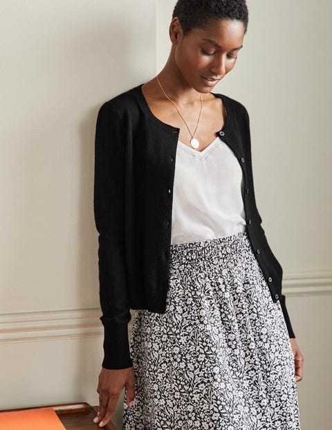 Cashmere Cropped Cardigan - Black Cashmere Cropped Cardigan - Black