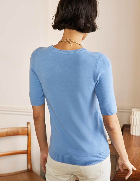 Cashmere Knitted Top - Riviera Blue