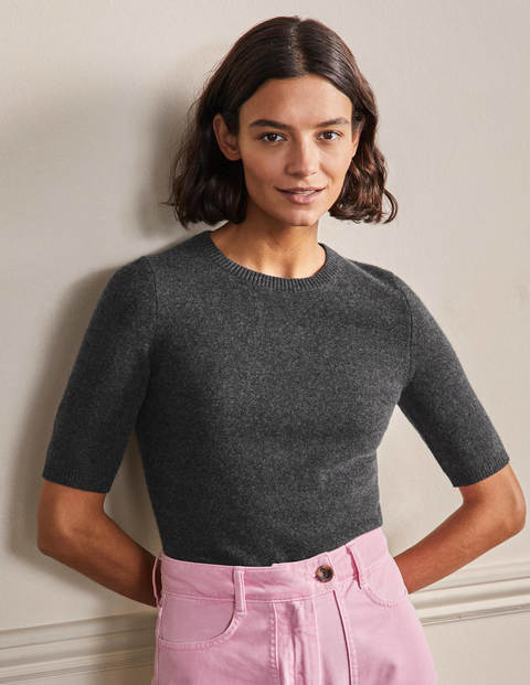 Cashmere Knitted Top - Charcoal Melange Cashmere Knitted Top - Charcoal Melange