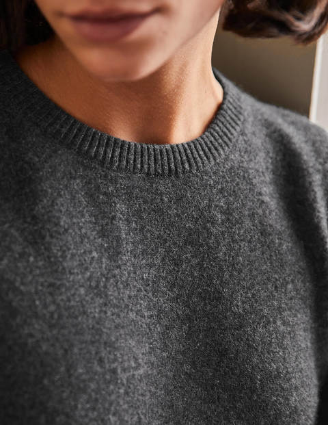 Cashmere Knitted Top - Charcoal Melange