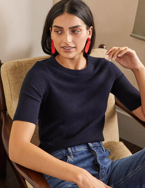 Cashmere Knitted Top - Navy Cashmere Knitted Top - Navy