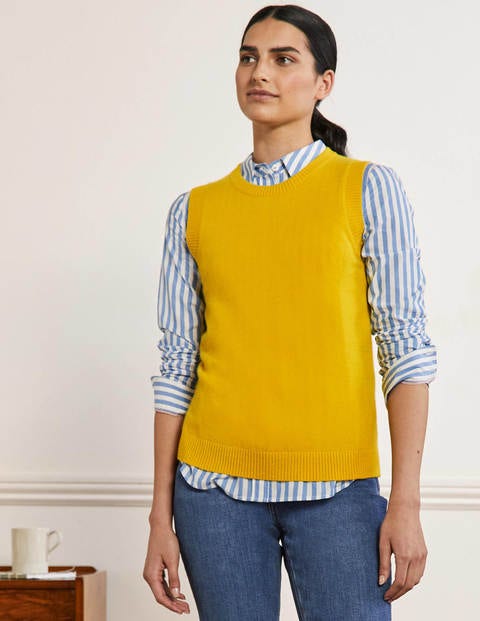 Cashmere Sweater Vest - Citrine Yellow Cashmere Sweater Vest - Citrine Yellow