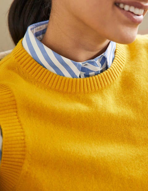 Cashmere Sweater Vest - Citrine Yellow Cashmere Sweater Vest - Citrine Yellow