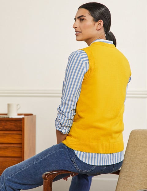 Cashmere Sweater Vest - Citrine Yellow Cashmere Sweater Vest - Citrine Yellow