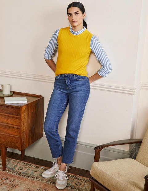 Cashmere Sweater Vest - Citrine Yellow Cashmere Sweater Vest - Citrine Yellow