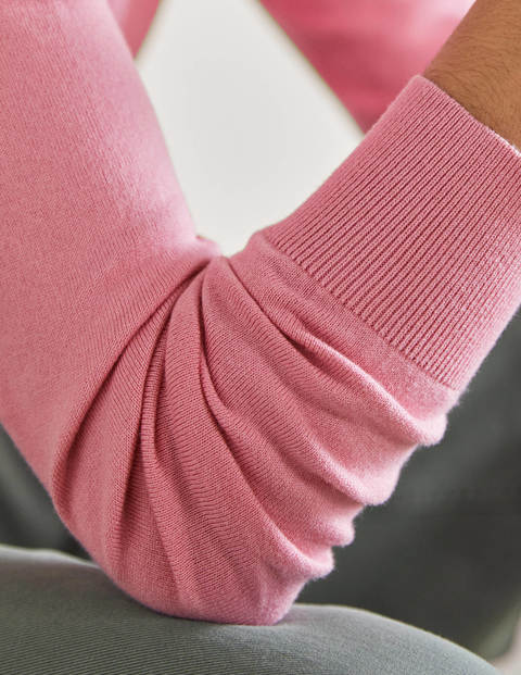Cotton Crew Neck Sweater - Posy Pink