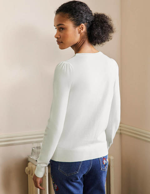 Cotton Crew Cardigan - Ivory Cotton Crew Cardigan - Ivory