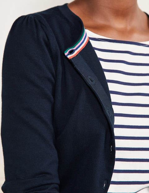 Cotton Crew Cardigan - Navy Cotton Crew Cardigan - Navy