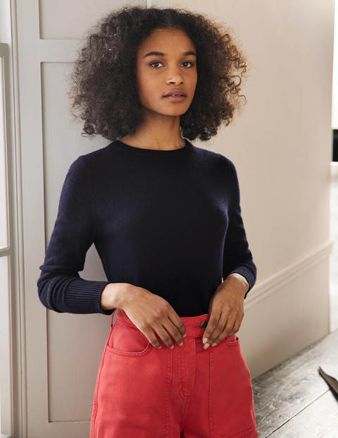 Kaschmirpullover mit Rundhalsausschnitt - Navy Kaschmirpullover mit Rundhalsausschnitt - Navy
