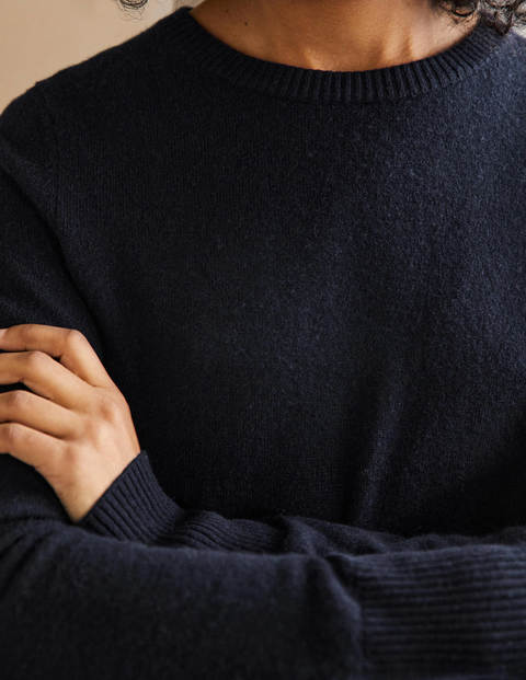 Kaschmirpullover mit Rundhalsausschnitt - Navy Kaschmirpullover mit Rundhalsausschnitt - Navy