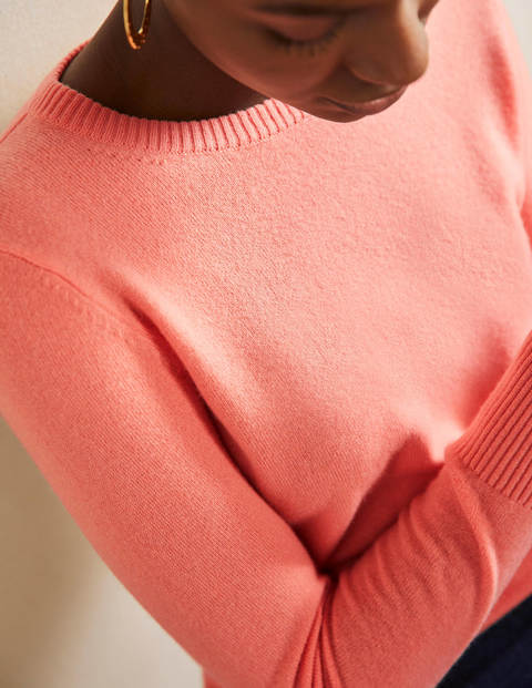 Cashmere Crew Neck Jumper - Chalky Coral