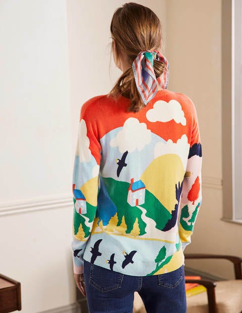 Margot Cashmere Sweater - Chalky Pink, Scenic Meadow Margot Cashmere Sweater - Chalky Pink, Scenic Meadow