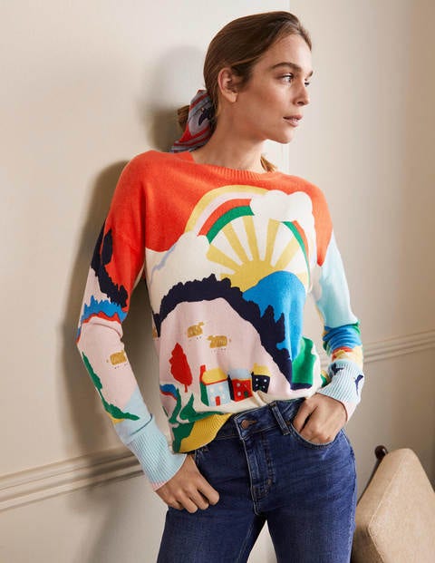 Margot Cashmere Sweater - Chalky Pink, Scenic Meadow Margot Cashmere Sweater - Chalky Pink, Scenic Meadow