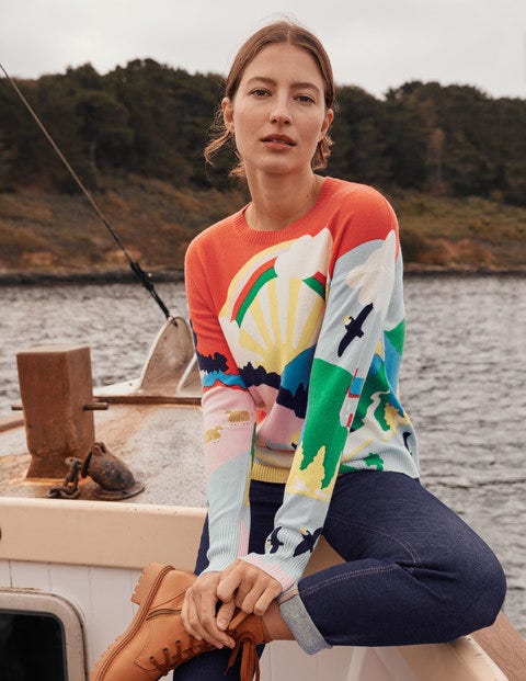 Margot Cashmere Sweater - Chalky Pink, Scenic Meadow Margot Cashmere Sweater - Chalky Pink, Scenic Meadow
