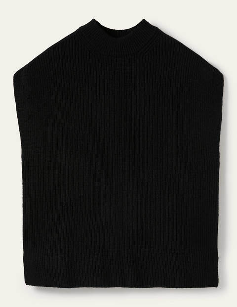 Relaxed Rib Sleeveless Jumper - Black Relaxed Rib Sleeveless Jumper - Black