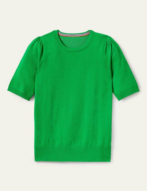 Baumwoll-Strickoberteil mit Rundhalsausschnitt - Highland Green Baumwoll-Strickoberteil mit Rundhalsausschnitt - Highland Green
