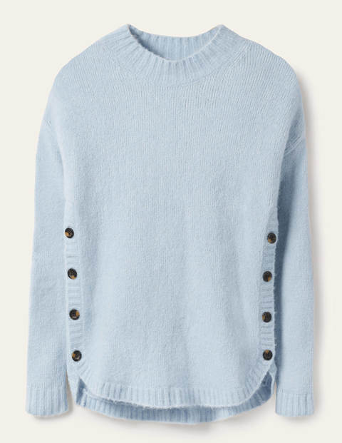 Fluffy Side Button Sweater - Surf Fluffy Side Button Sweater - Surf