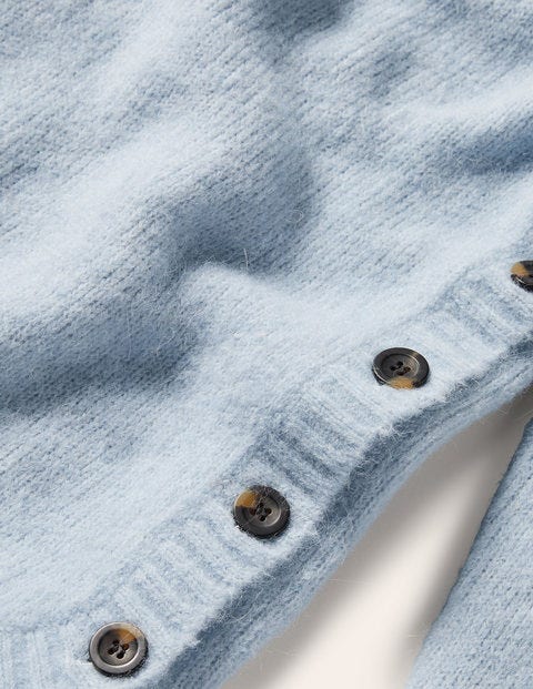 Fluffy Side Button Sweater - Surf Fluffy Side Button Sweater - Surf