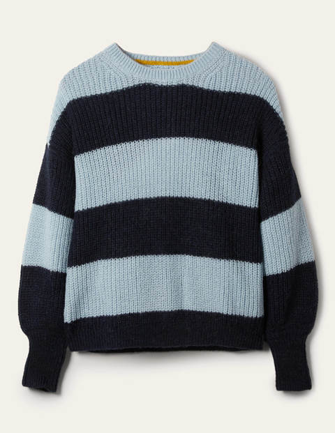 Blouson Cuff Fluffy Jumper - Blue Multistripe Blouson Cuff Fluffy Jumper - Blue Multistripe