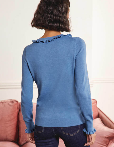 Frill Detail Henley Jumper - Grape Hyacinth Frill Detail Henley Jumper - Grape Hyacinth