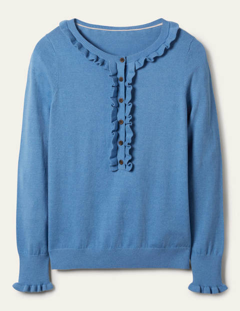 Frill Detail Henley Jumper - Grape Hyacinth Frill Detail Henley Jumper - Grape Hyacinth
