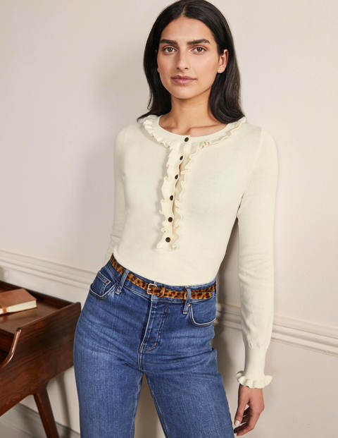 Lara Frill Henley Sweater - Ivory Lara Frill Henley Sweater - Ivory