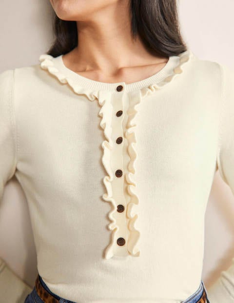 Lara Frill Henley Sweater - Ivory Lara Frill Henley Sweater - Ivory
