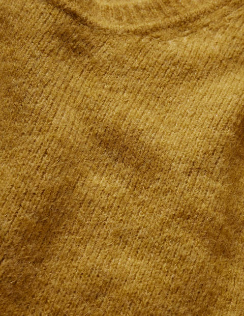 Pull duveteux à col en U - Huile d'olive Pull duveteux à col en U - Huile d'olive