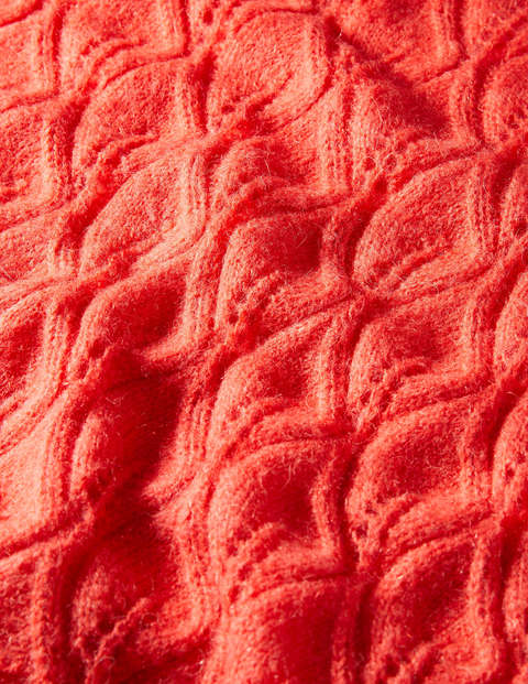 Pointelle Fluffy Jumper - Bright Coral Pointelle Fluffy Jumper - Bright Coral