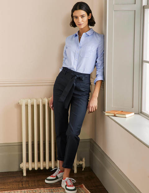 Tailored Tie Waist Pants - Navy Tailored Tie Waist Pants - Navy