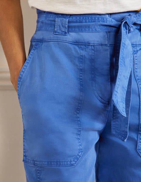 Belted Chino Trousers - Atlantic Ocean Blue Belted Chino Trousers - Atlantic Ocean Blue