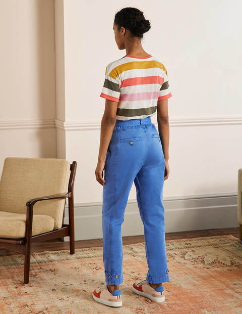 Belted Chino Trousers - Atlantic Ocean Blue Belted Chino Trousers - Atlantic Ocean Blue