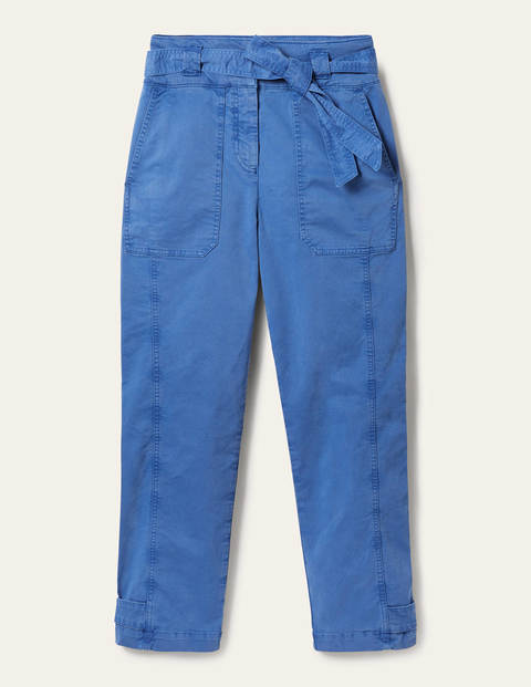 Belted Chino Trousers - Atlantic Ocean Blue Belted Chino Trousers - Atlantic Ocean Blue