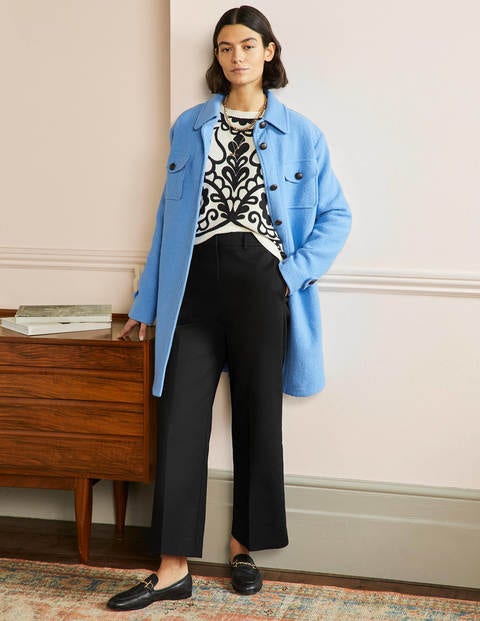 High Waisted Printed Trouser - Black 