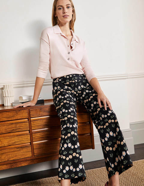 High Waisted Richmond Trousers - Black, Delicate Daisy